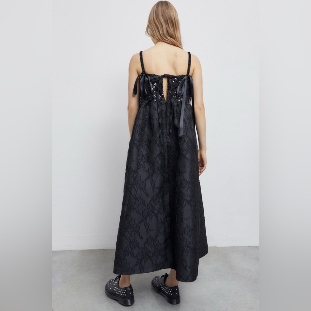 Sister Jane Black Lace Midi Dress with Embellished Bodice - Picture 2 of 9